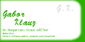 gabor klauz business card